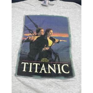 Vtg 90s Titanic Movie Promo T-Shirt Delta Youth Size L